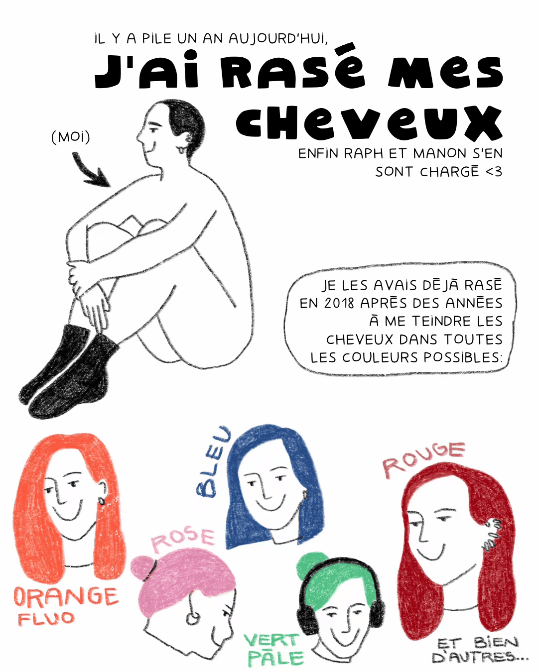 j&rsquo;ai rasé mes cheveux